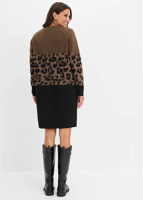 Robe en maille &agrave; motif jacquard, bonprix