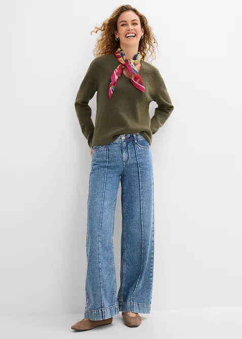 Pull &agrave; col V, bonprix