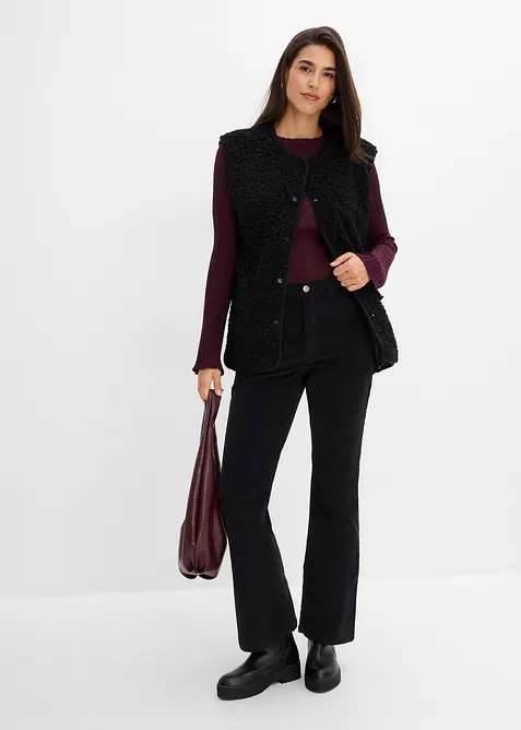 Pantalon bootcut en velours c&ocirc;tel&eacute; extensible, bonprix