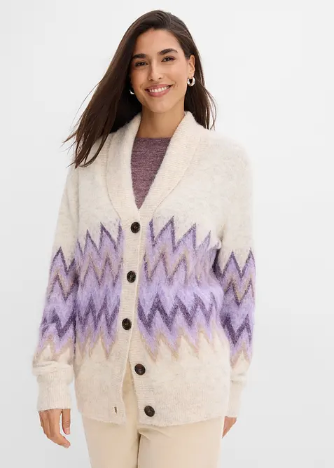 Strickjacke mit Norwegermuster, bonprix