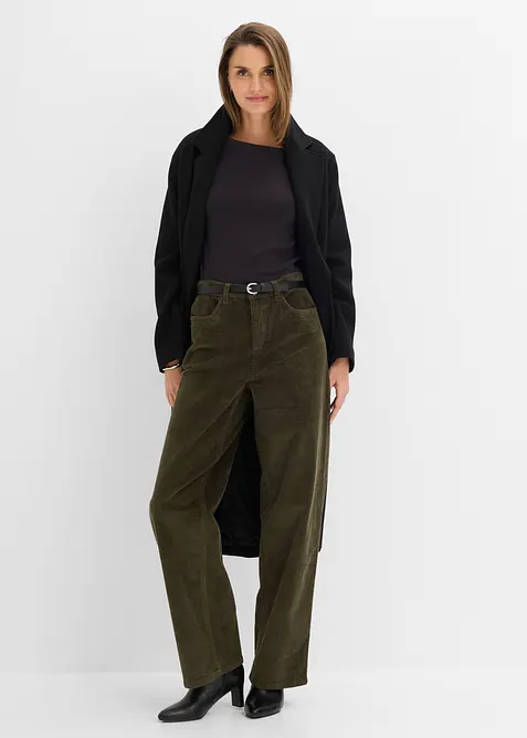 Pantalon &eacute;vas&eacute; en velours c&ocirc;tel&eacute;, bonprix