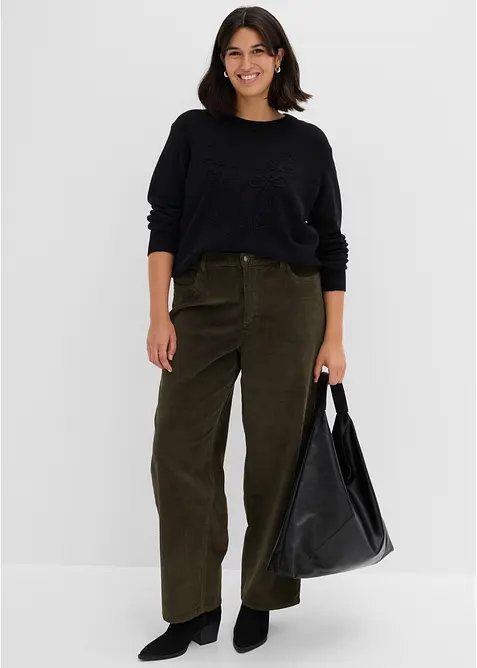 Cordhose mit ausgestelltem Bein, bonprix