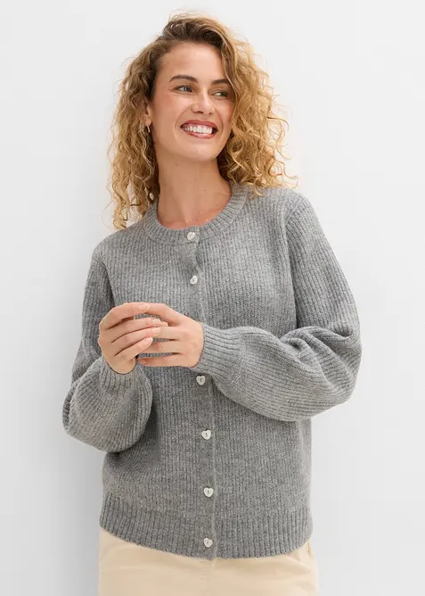 Strickjacke mit Herzkn&ouml;pfen, bonprix