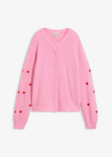 Strickjacke mit Herzstickerei, bonprix