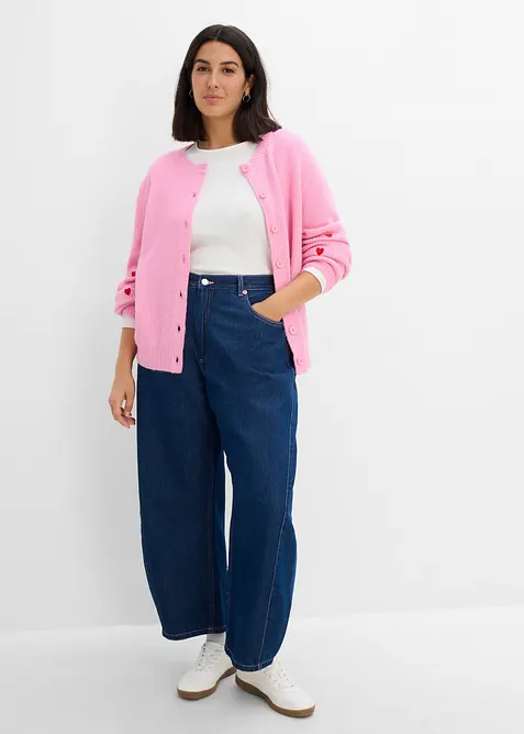 Strickjacke mit Herzstickerei, bonprix