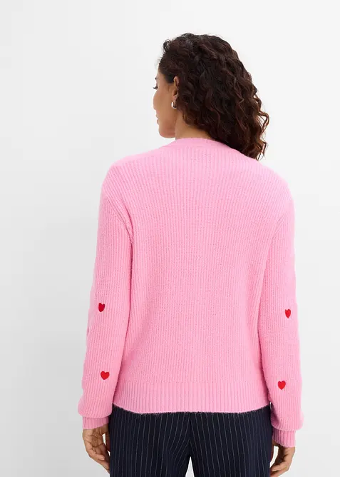Strickjacke mit Herzstickerei, bonprix