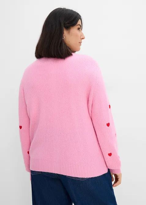 Strickjacke mit Herzstickerei, bonprix