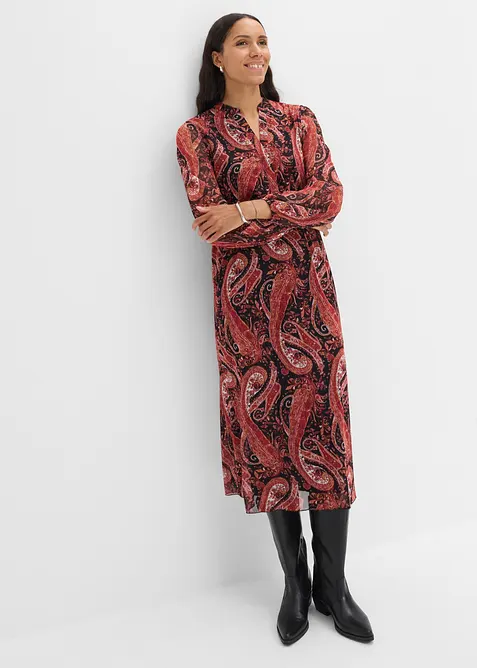 Midikleid aus softem Mesh, bonprix