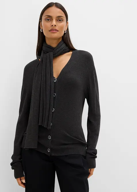 Feinstrickjacke mit Schaldetail, bonprix