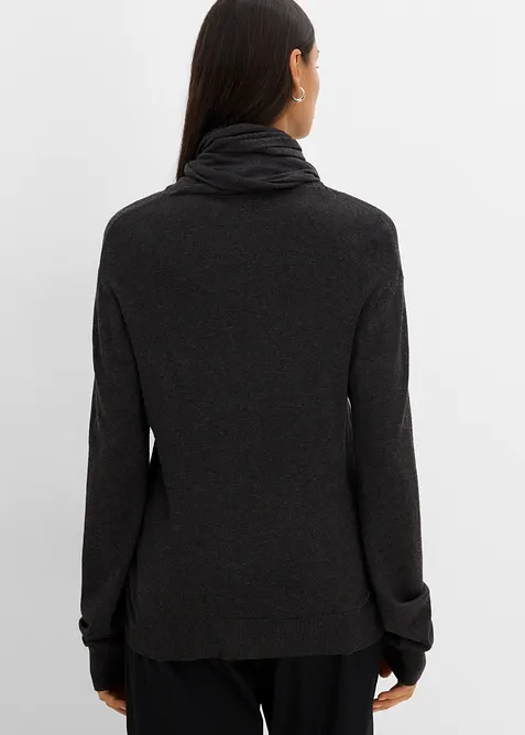 Feinstrickjacke mit Schaldetail, bonprix