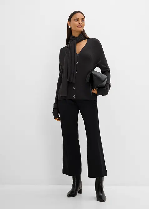 Feinstrickjacke mit Schaldetail, bonprix