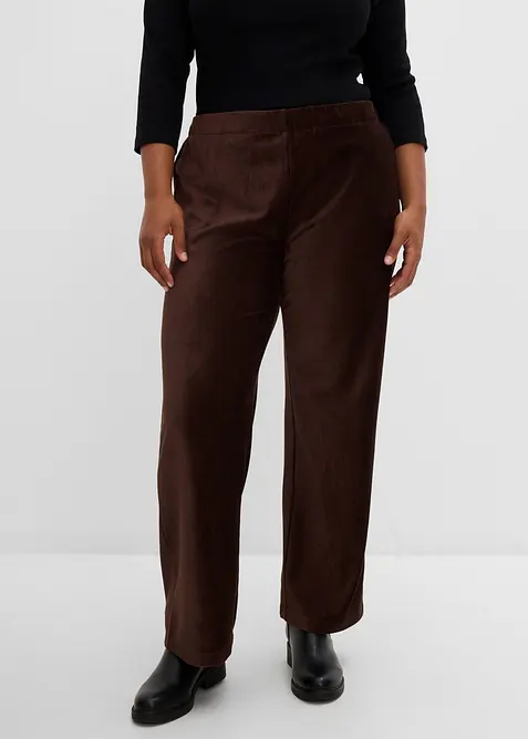 Pantalon en velours c&ocirc;tel&eacute; &agrave; taille &eacute;lastiqu&eacute;e, bonprix