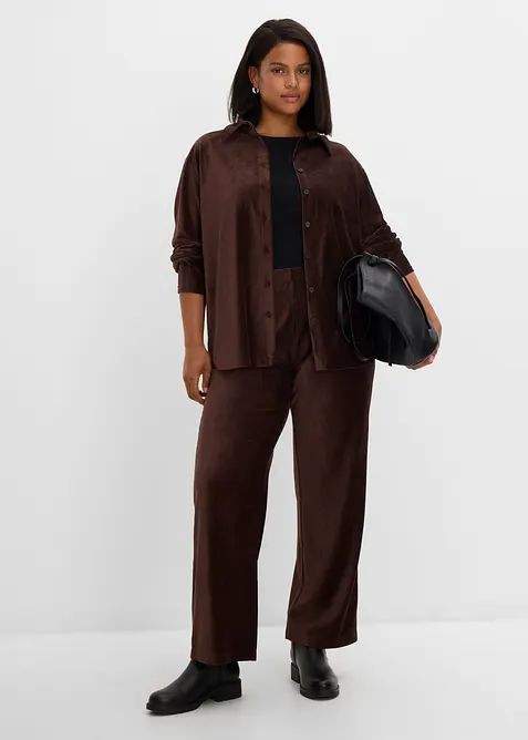 Pantalon en velours c&ocirc;tel&eacute; &agrave; taille &eacute;lastiqu&eacute;e, bonprix