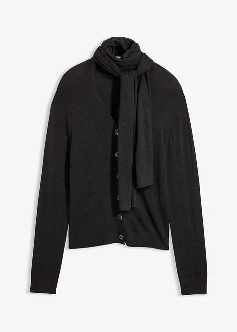 Feinstrickjacke mit Schaldetail, bonprix