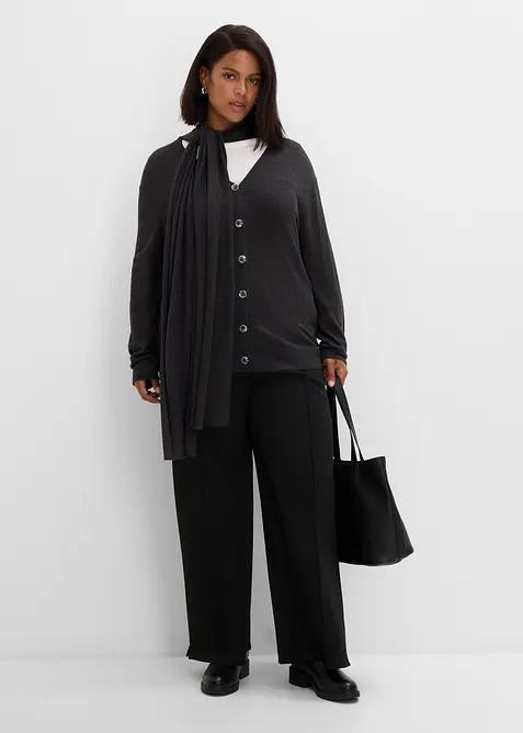 Feinstrickjacke mit Schaldetail, bonprix