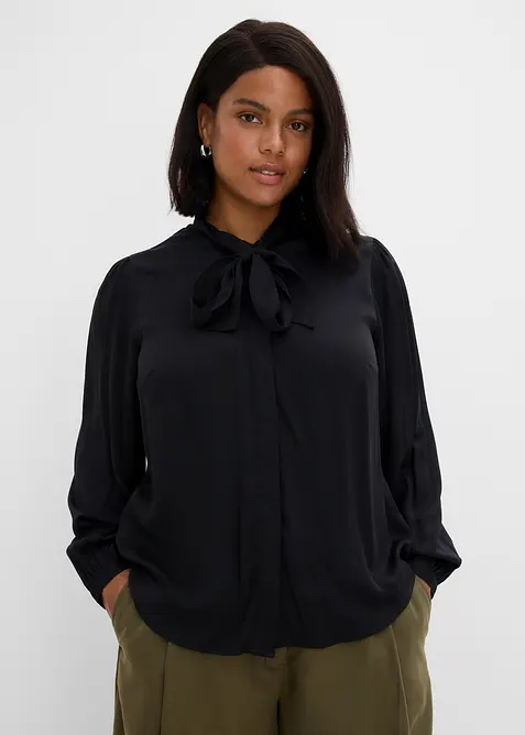 Bluse aus reinem Modal mit Schaldetail, bonprix