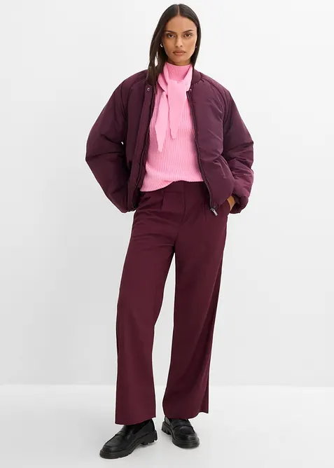 Grobstrick-Pullover mit Turtleneck und Schaldetail, bonprix