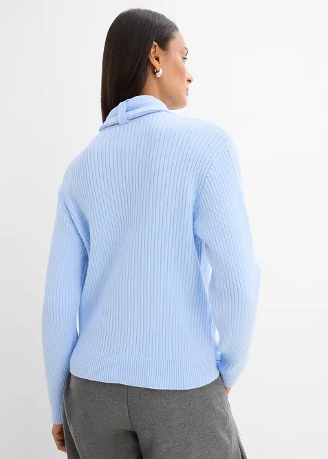Grobstrick-Pullover mit Turtleneck und Schaldetail, bonprix