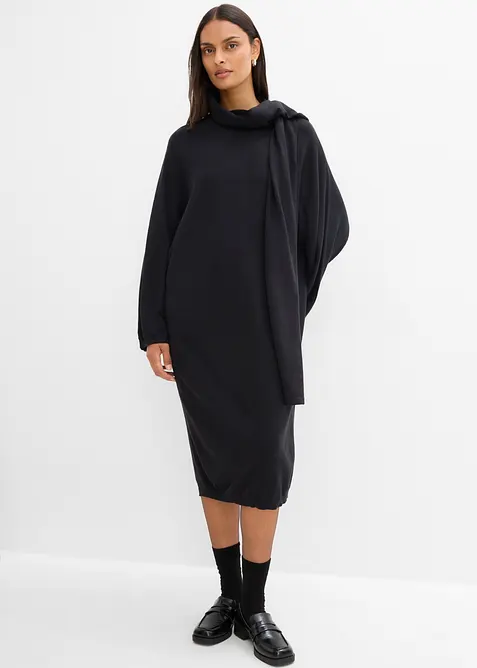 Strickkleid mit Schaldetail aus Viskose-Mix, bonprix