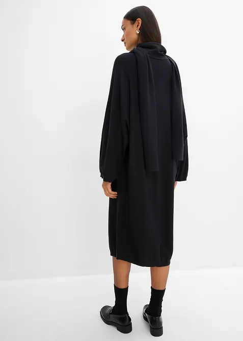Strickkleid mit Schaldetail aus Viskose-Mix, bonprix