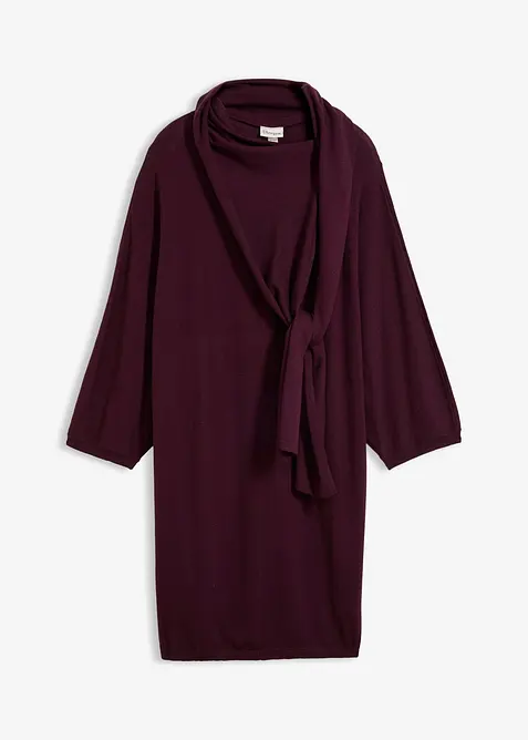 Strickkleid mit Schaldetail aus Viskose-Mix, bonprix