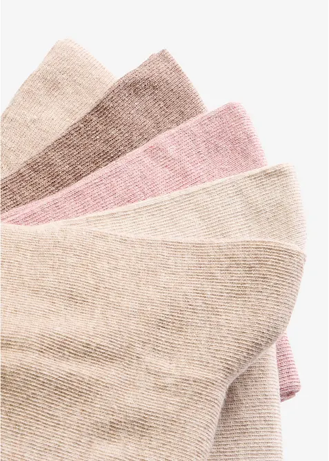 Socken mit druckfreiem B&uuml;ndchen und Bio-Baumwolle (5er Pack), bonprix