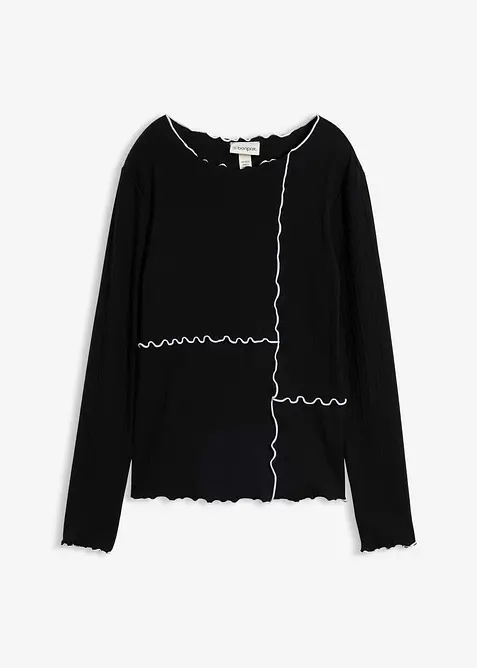Langarmshirt dekorativen N&auml;hten, bonprix