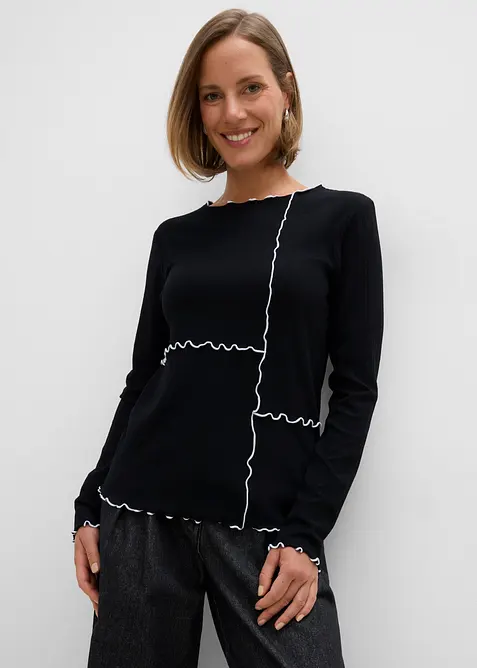 Langarmshirt dekorativen N&auml;hten, bonprix