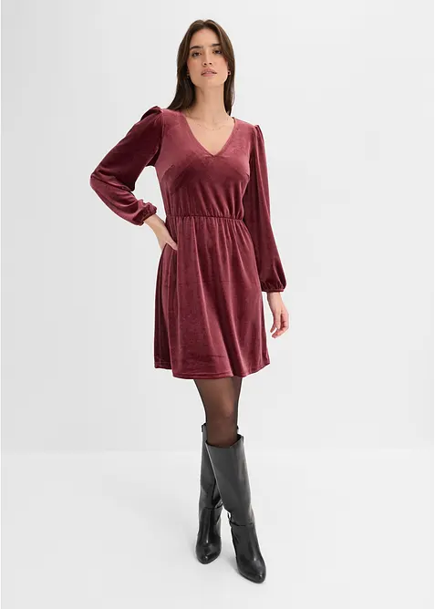 Robe douce en jersey velours, bonprix