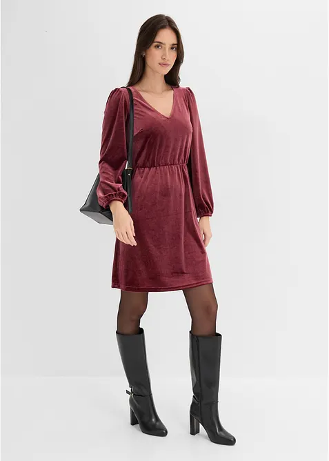 Robe douce en jersey velours, bonprix
