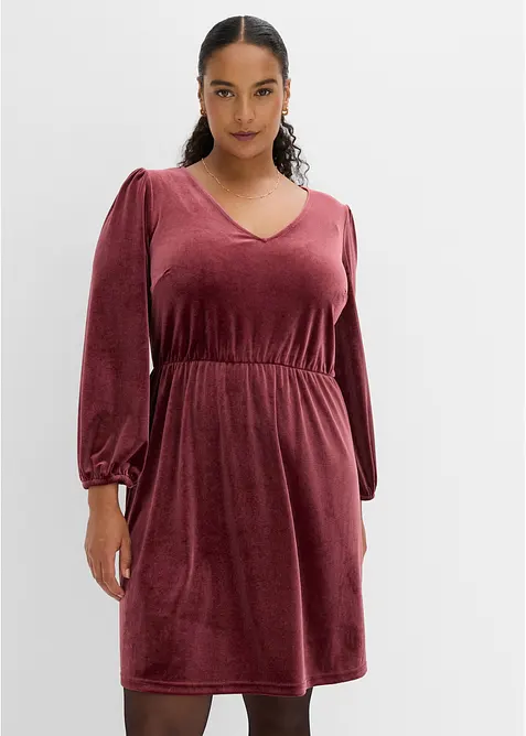 Robe douce en jersey velours, bonprix