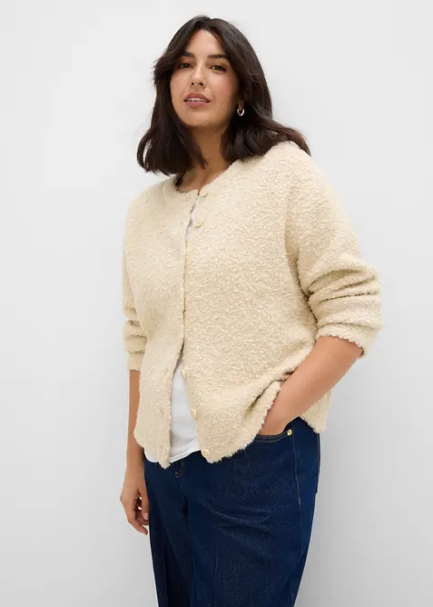 Teddy-Strickjacke, bonprix