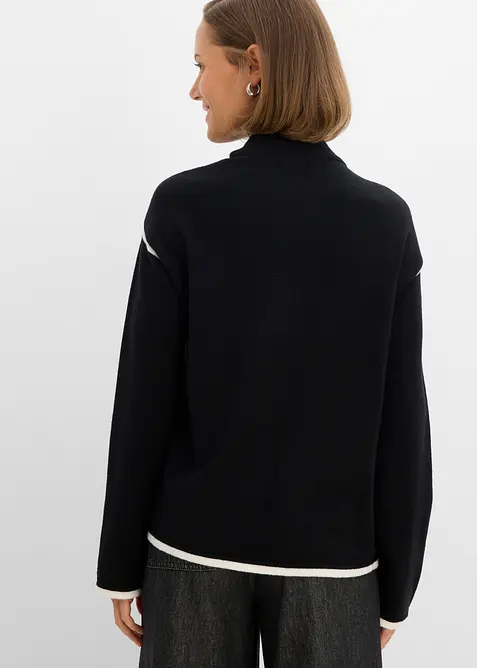 Pull col roul&eacute; en coton m&eacute;lang&eacute;, bonprix