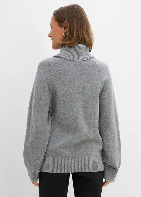 Pull col roul&eacute; &agrave; couture d&eacute;corative, bonprix