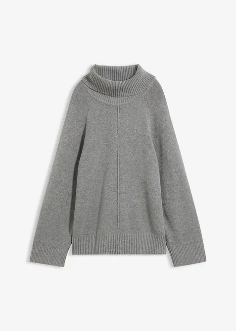 Pull col roul&eacute; &agrave; couture d&eacute;corative, bonprix