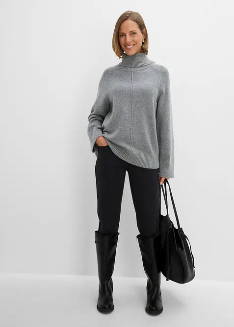 Pull col roul&eacute; &agrave; couture d&eacute;corative, bonprix
