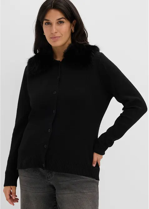 Gilet cintr&eacute; en maille avec col amovible, bonprix