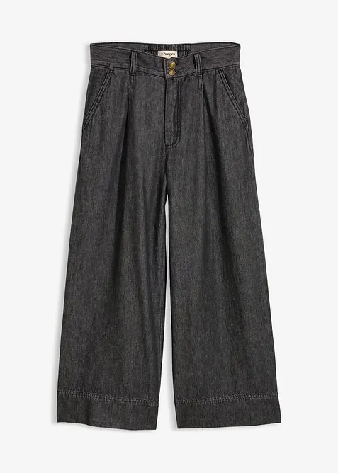 Verk&uuml;rzte Wide-Leg-Jeans, bonprix