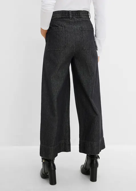 Verk&uuml;rzte Wide-Leg-Jeans, bonprix