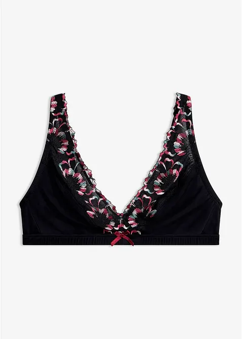 Bralette ohne B&uuml;gel mit zarter Stickerei, bonprix