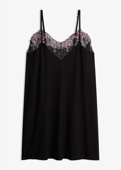 Neglig&eacute; aus weicher Viskose mit zarter Stickerei, bonprix