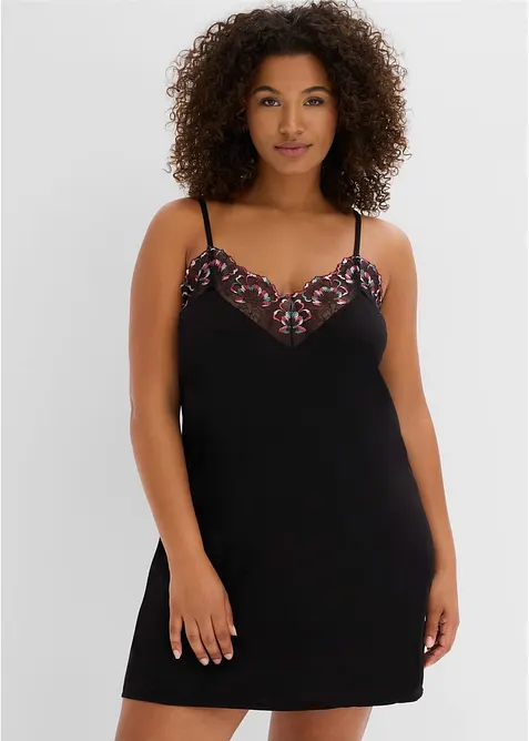 Nuisette en viscose douce avec broderies, bonprix