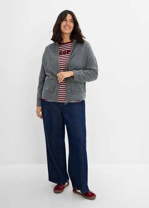 Strickjacke mit Rei&szlig;verschluss, bonprix