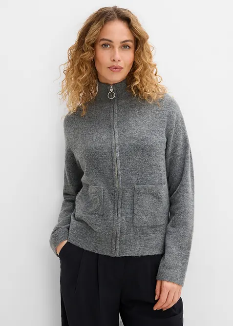 Strickjacke mit Rei&szlig;verschluss, bonprix
