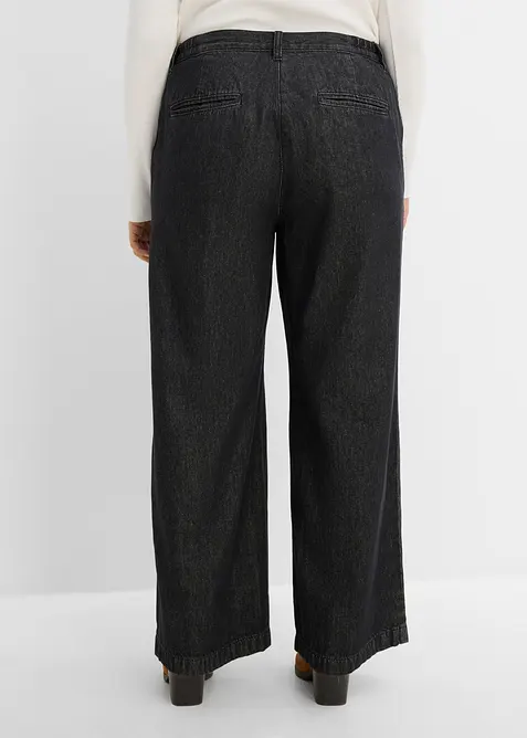 Wide-Leg-Jeans mit Bundfalten, bonprix