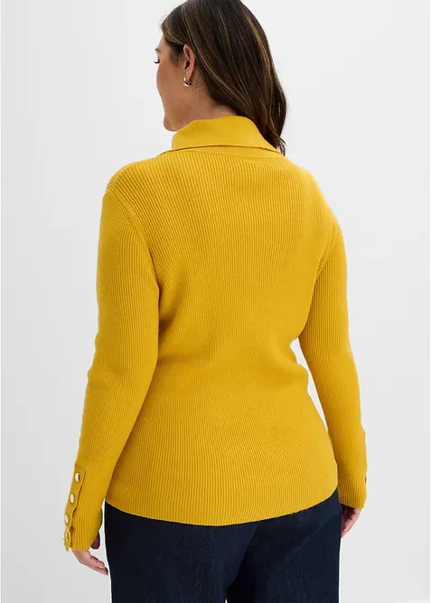 Polo-Pullover mit Viskose Anteil, bonprix
