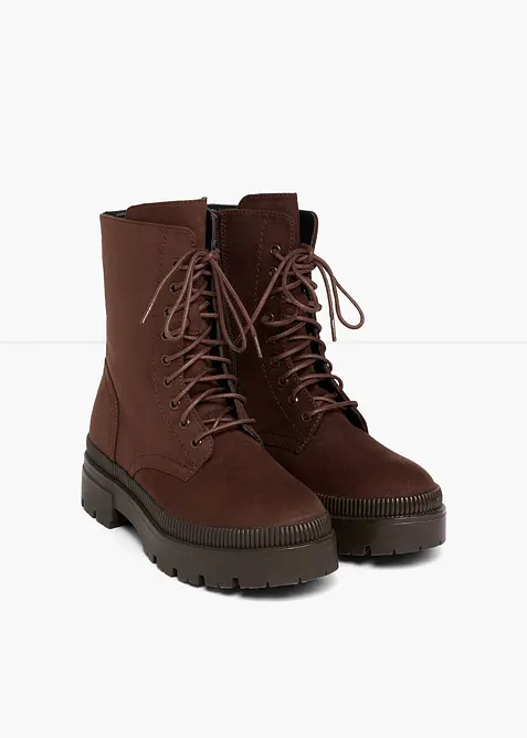Boots lac&eacute;es &agrave; semelle crant&eacute;e, bonprix
