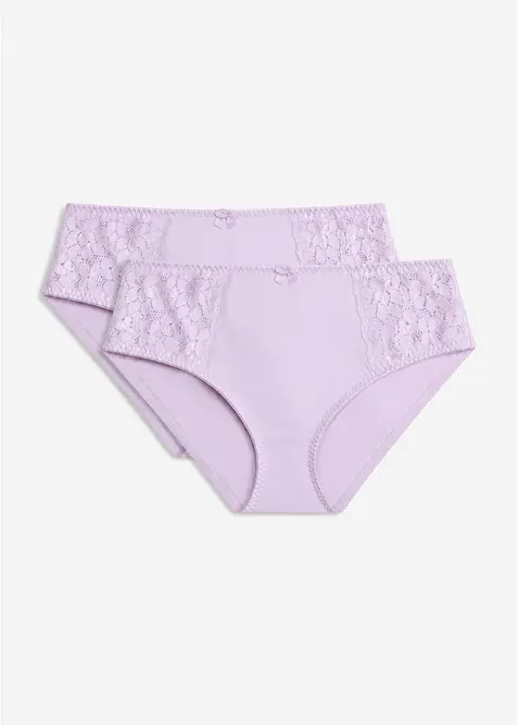Lot de 2 slips maxi avec dentelle, bonprix