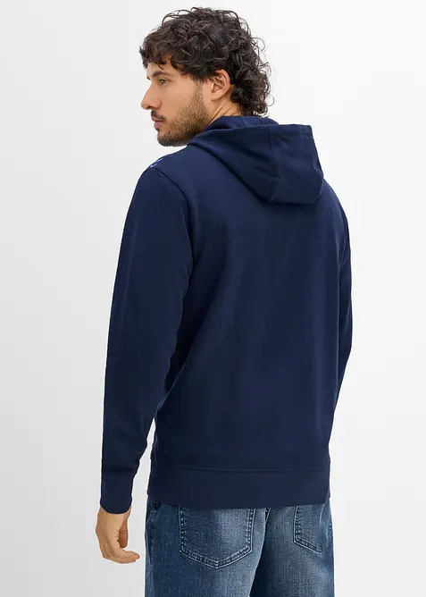 Sweat zipp&eacute; &agrave; capuche, 100% coton, bonprix