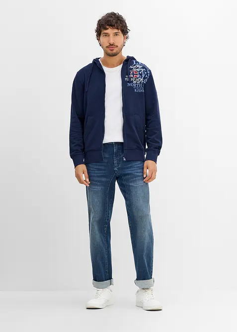 Sweat zipp&eacute; &agrave; capuche, 100% coton, bonprix